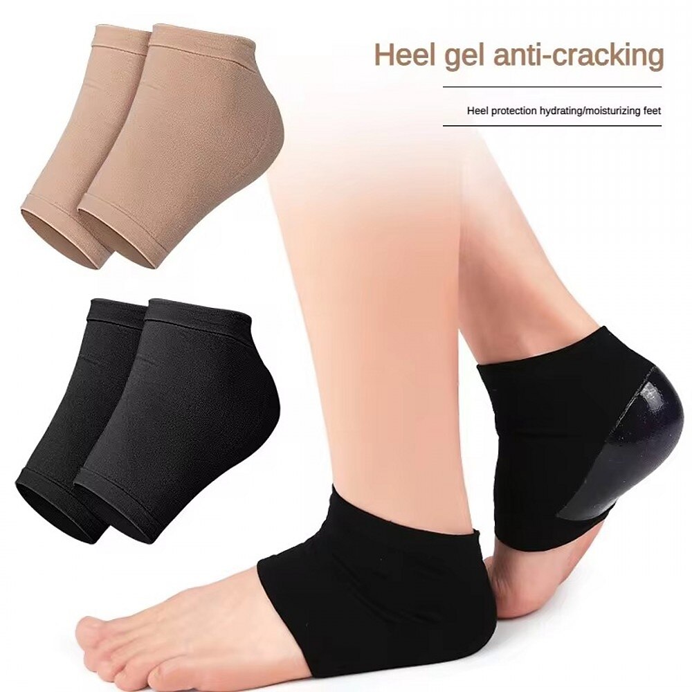 1 Paar feuchtigkeitsspendende Gel-Fersensocken, Spa-Socken zur Fußpflege, Reparatur trockener, rissiger Fersen, Silikon-Fersenschutz für Männer und Frauen Lightinthebox