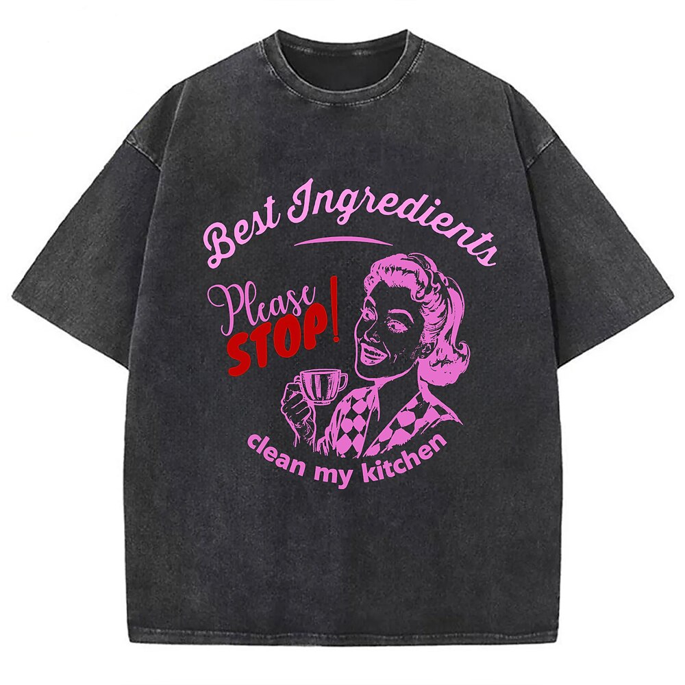 T-Shirt Übergroßes Acid-Wash-T-Shirt Retro Poster Retro-Mädchen Grafik Für Paar Herren Damen Erwachsene Maskerade Heißprägen Alltagstauglich Lightinthebox