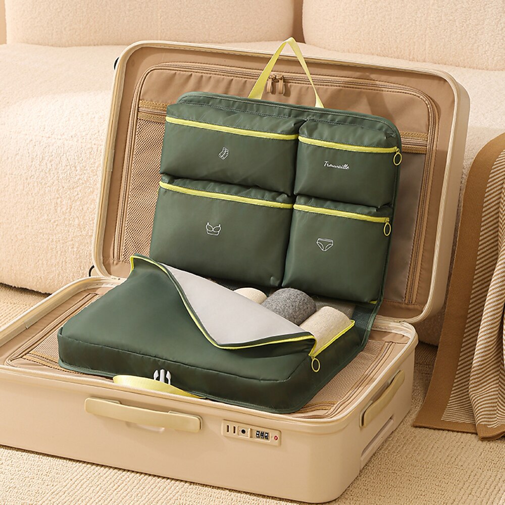 7-in-1-Kleider-Organizer-Set, faltbare Reise-Aufbewahrungstaschen, hängender Gepäck-Organizer, Unterwäsche-Trennwände für effizientes Packen Lightinthebox