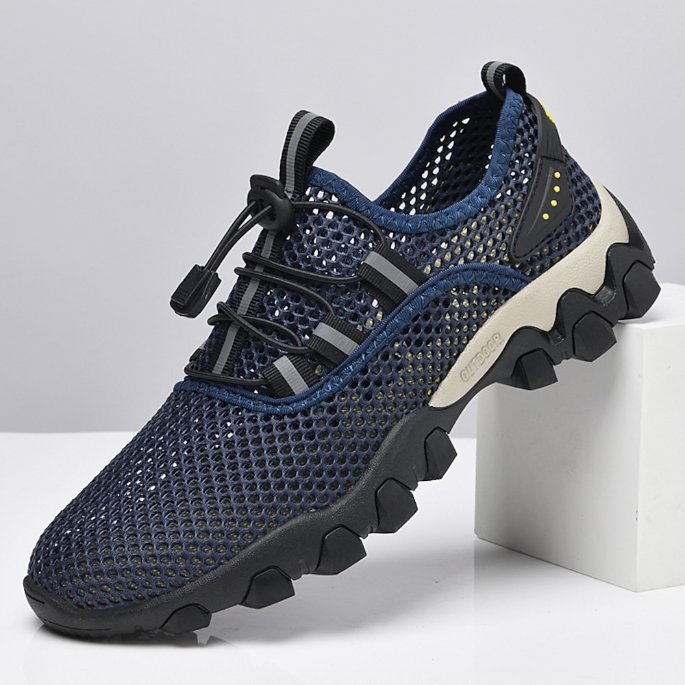 marineblaue Mesh-Wanderschuhe für Herren - atmungsaktive Outdoor-Laufschuhe mit robuster Sohle Lightinthebox