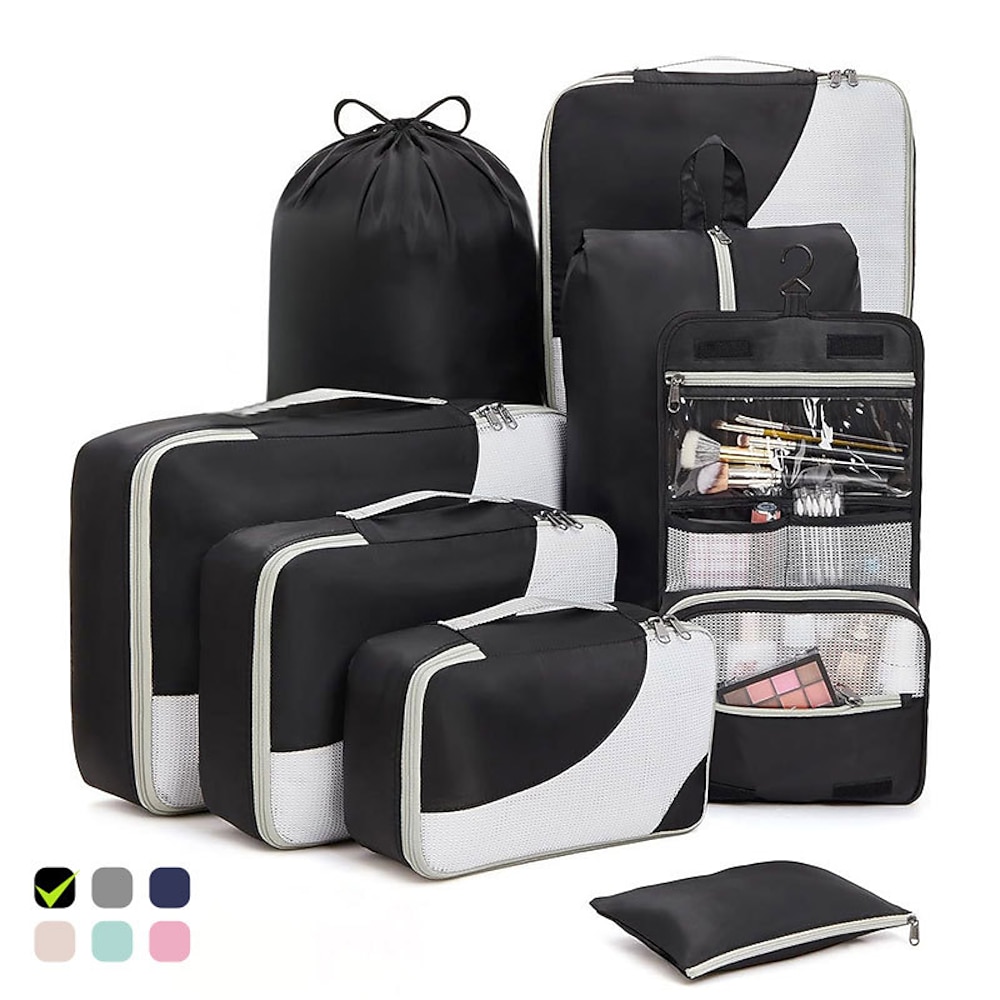 8-teiliges Kompressions-Packwürfel-Set für Reisen, Gepäckaufbewahrung und Organizer, ultraleichte Reise-Aufbewahrungstaschen Lightinthebox