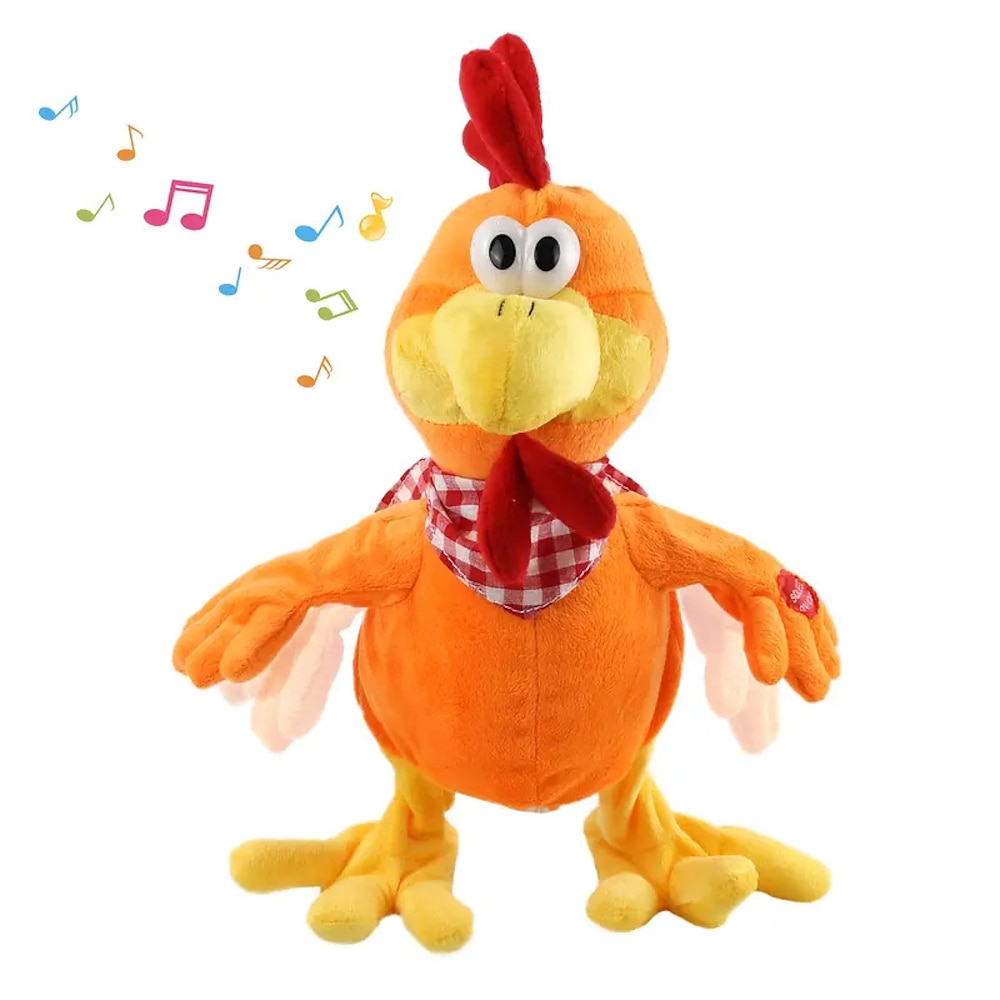 gackerndes Huhn, musikalisches Stofftier, laufender, singender, winkender Hahn, frohes Ostergeschenk für Jugendliche, elektronisches interaktives Plüschtier für Jungen und Mädchen, perfekte Spielpuppe Lightinthebox