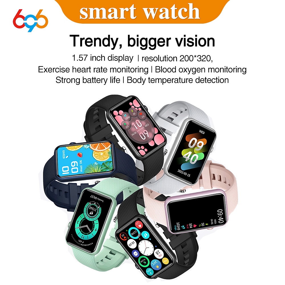 696 HT5PRO Smartwatch 1.57 Zoll Smartwatch Fitnessuhr Bluetooth EKG PPG Schrittzähler Anruferinnerung Kompatibel mit Android iOS Damen Herren Freisprechanrufe Nachrichtenerinnerung IP 67 41mm Lightinthebox