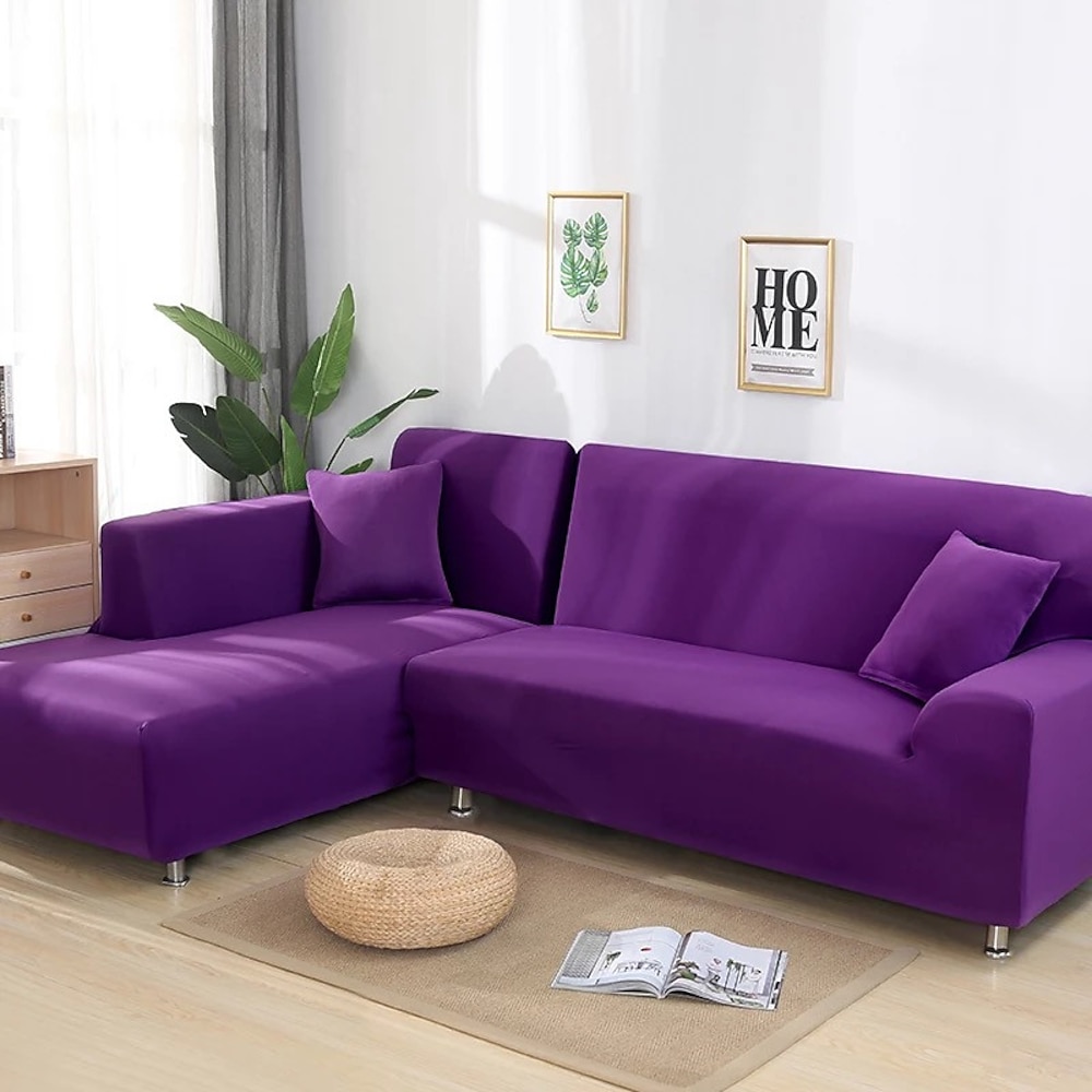 Sofabezüge, einfarbig, staubdicht, allmächtig, Schonbezüge, Stretch-Sofabezug, superweicher Stoff, Sofabezug mit einem kostenlosen Booster-Bezug (Sessel/Zweisitzer/3-Sitzer/4-Sitzer) Lightinthebox