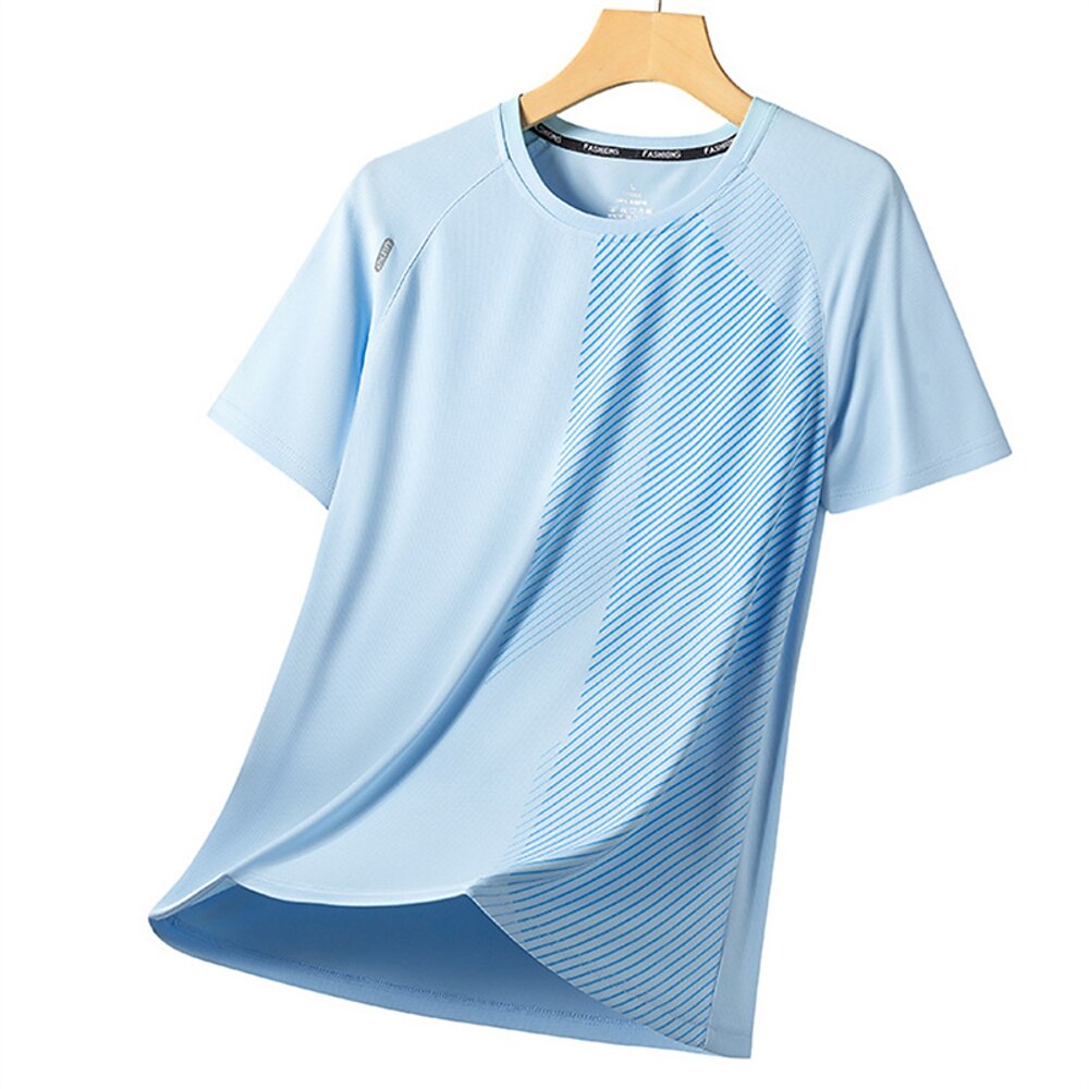 Herren T-Shirt Kurzarmshirt Kurzarm Rundhalsausschnitt Sommer Grafik Mode Designer Schnelltrocknend Urlaub Straße Ausgehen Schwarz Weiß Blau Top T-Shirt für Herren Lightinthebox