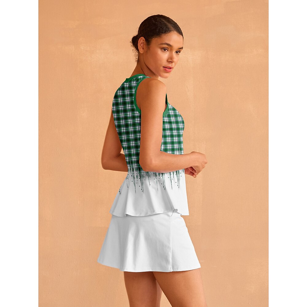 Damen Tennis Shirt Grün Ärmellos Oberteil Damen-Golfkleidung, Kleidung, Outfits, Kleidung Lightinthebox