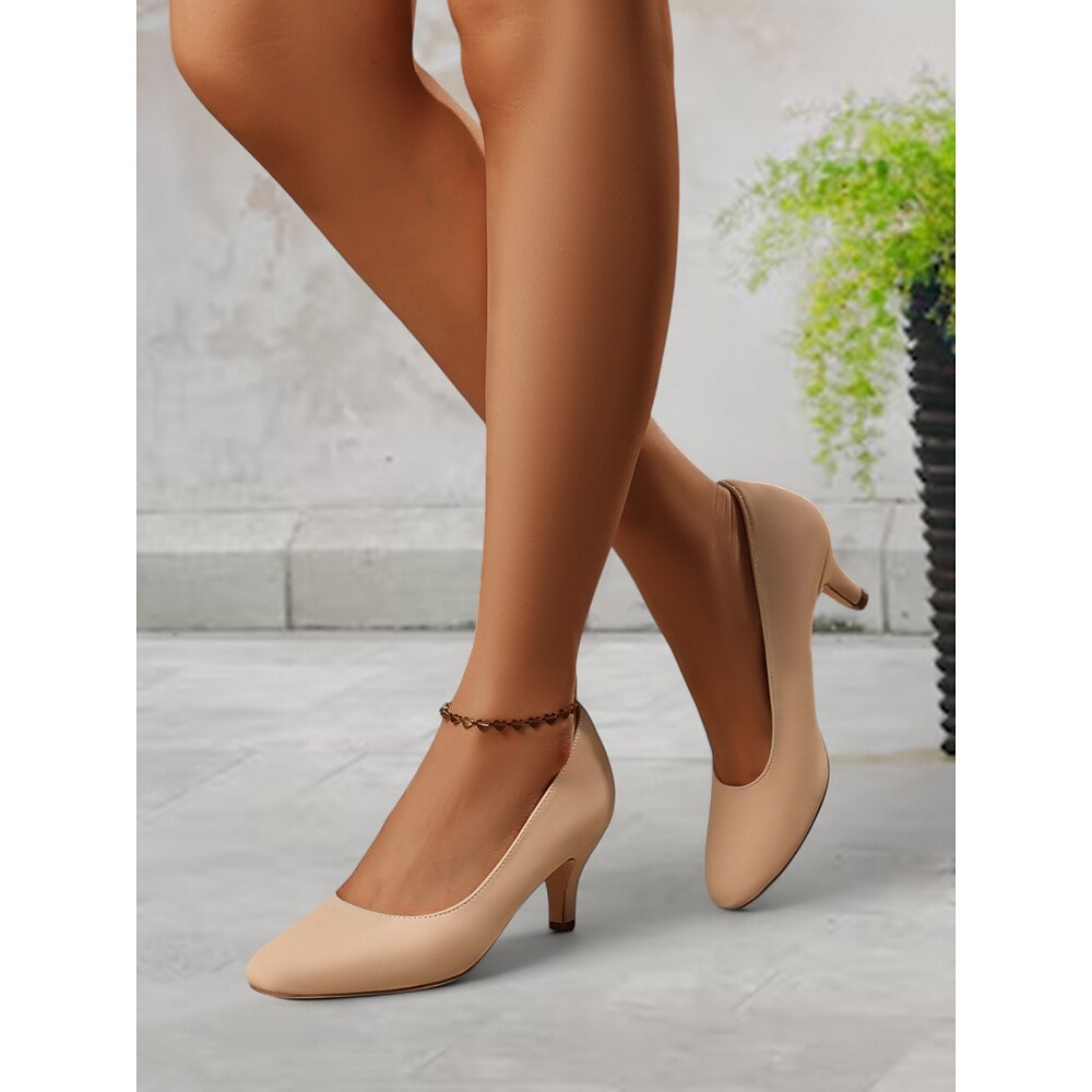 Damen klassische Kitten Heel Pumps - eleganter Low-Heel für Büro Abschlussfeier Lightinthebox