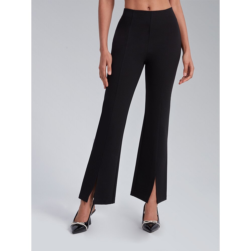 Damen Fackel Schlaghosen Elegant Mode Volle Länge Hohe Taille Einfarbig Dehnbar Formell Büro Lässig Schwarz Frühling, Herbst, Winter, Sommer Lightinthebox