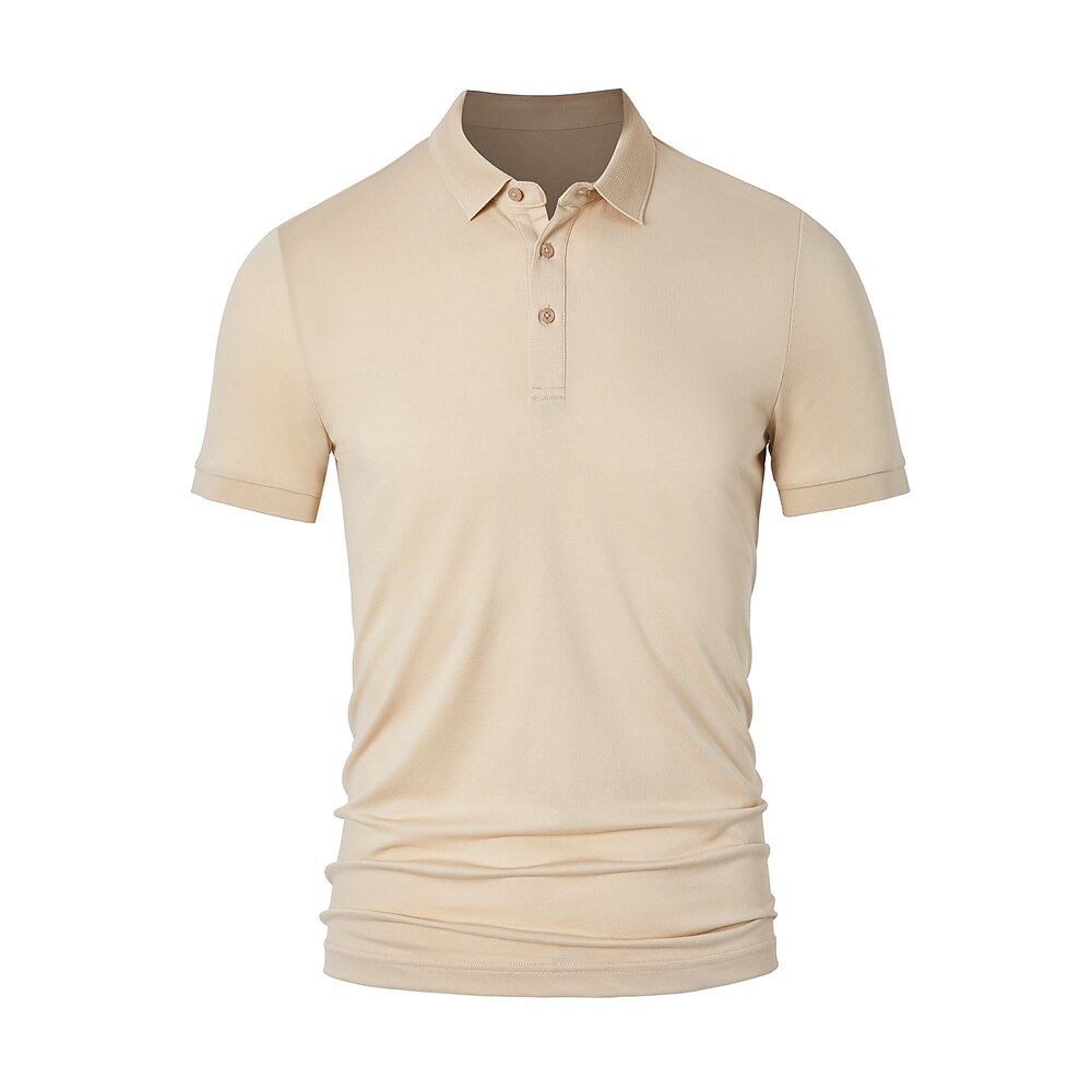 Herren Polo Strick-Polopullover Geschäft Lässig V Ausschnitt Revers Kurzarm Formell Einfarbig Knöpfe Sommer Schwarz Weiß Hellgrün Rosa Blau Hellgrau Polo Lightinthebox