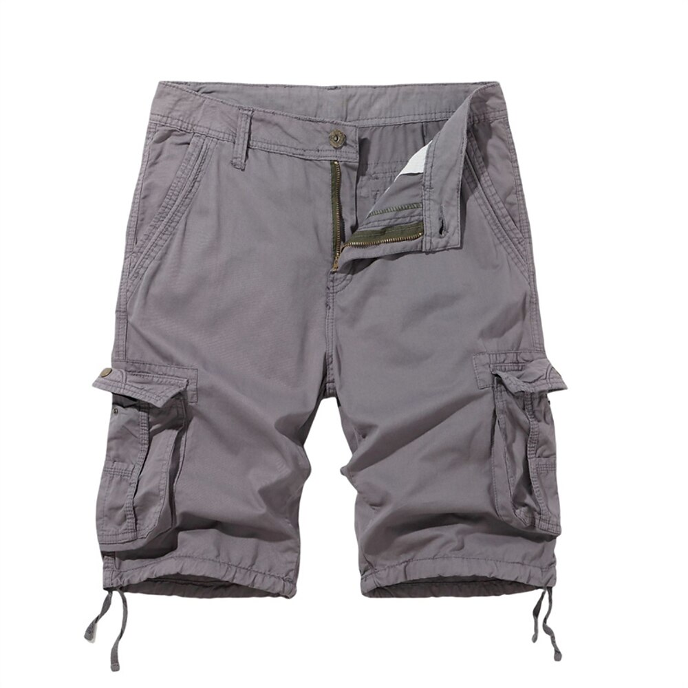 Herren Cargo-Shorts Shorts Sommershorts Mehrere Taschen Klappentasche Tarnung Komfort tragbar Knielang Outdoor Sport Täglich Mode Lässig Schwarz Wein Lightinthebox