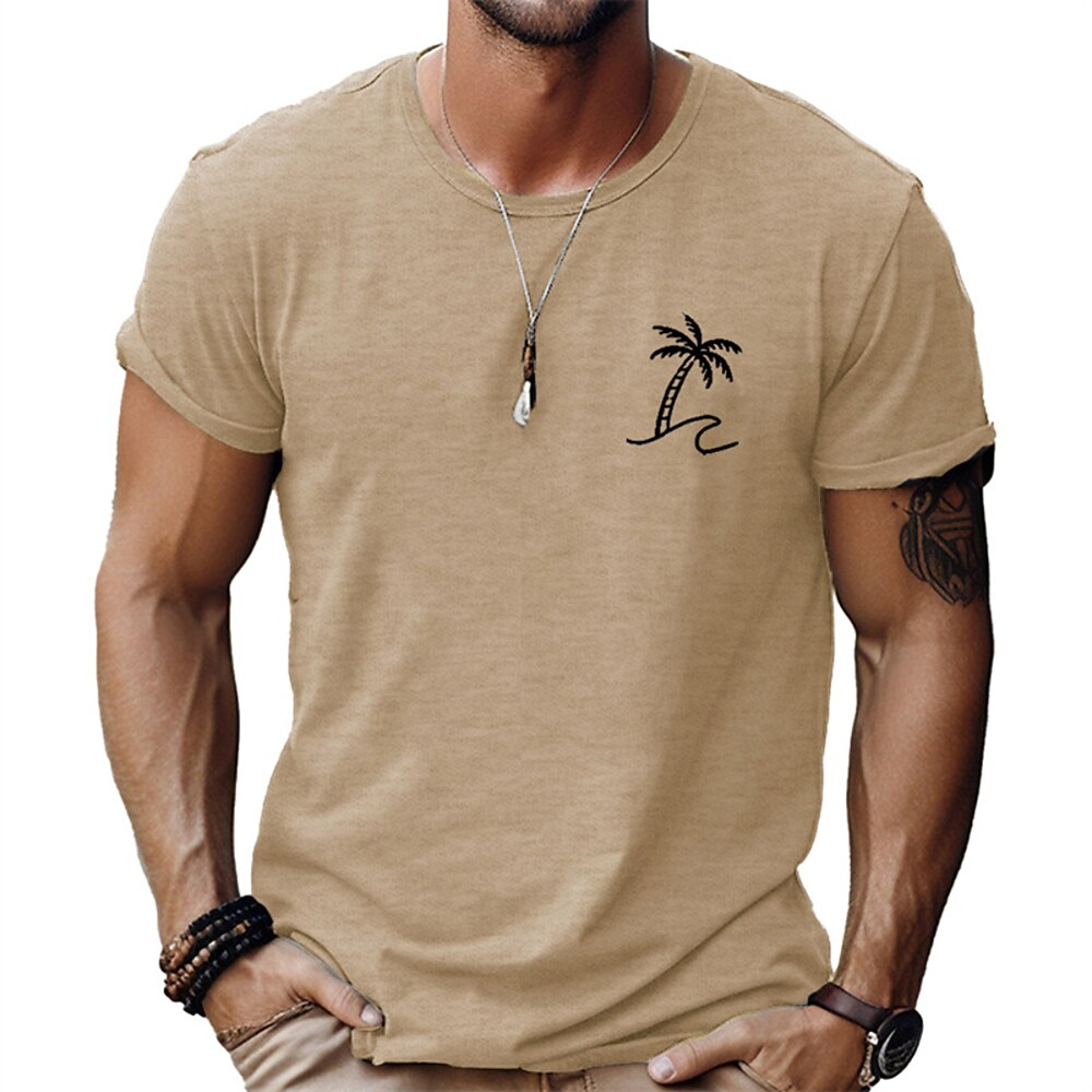 Herren T-Shirt Kurzarmshirt Kurzarm Rundhalsausschnitt Sommer Grafik Mode Designer Druck Urlaub Straße Ausgehen Purpur Dunkel Blau Kaki Top T-Shirt für Herren Lightinthebox