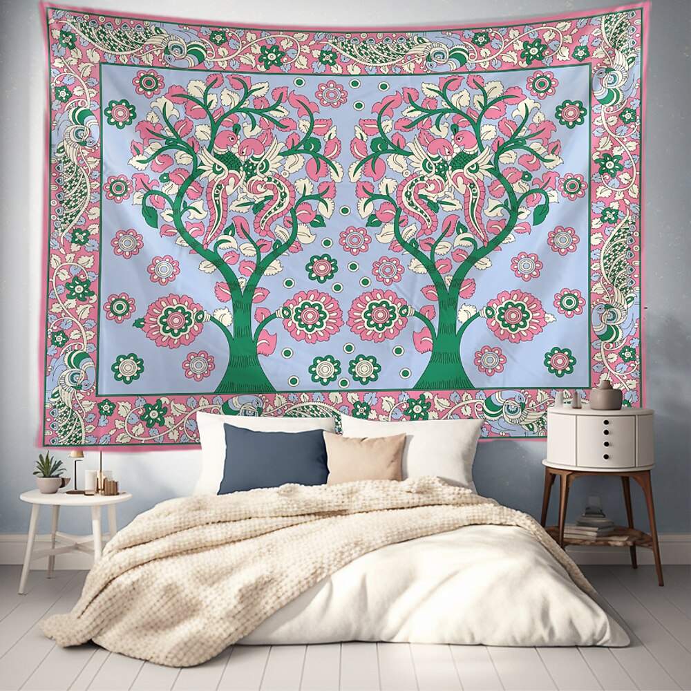 Baum des Lebens hängender Wandteppich Wandkunst große Wandteppich Wanddekoration Fotohintergrund Decke Vorhang Zuhause Schlafzimmer Wohnzimmer Dekoration Lightinthebox