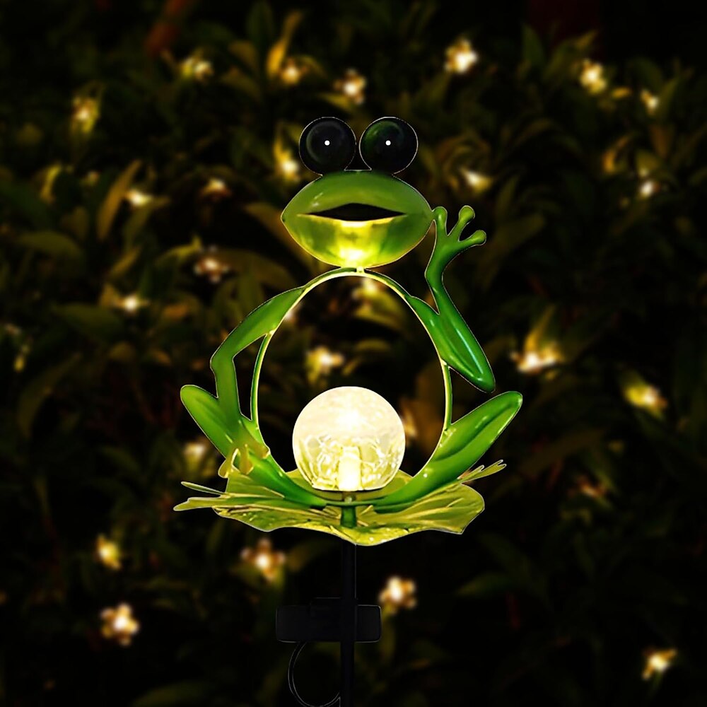 LED-Solar-Landschaftslichter, Frosch-Eisen-Knistern-Bodenlampe, für den Außenbereich, Garten, Terrasse, Tierdekoration, wasserdicht, automatisches Ein-/Ausschalten, Solarlicht für den Garten Lightinthebox