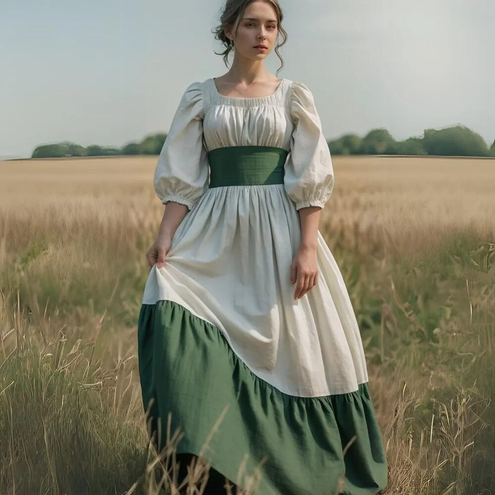 Retro Vintage Mittelalterlich Renaissance Kleid Abschlussballkleid Wikinger Keltischer Ritter Damen Keltisch königlich Halloween Karneval Leistung Party LARP Erwachsene Kleid Lightinthebox