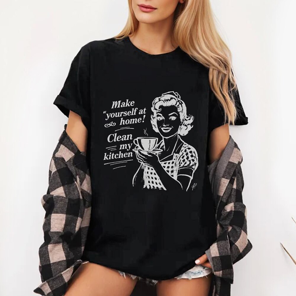 T-Shirt Retro Poster Retro-Mädchen Grafik Für Damen Erwachsene Maskerade Heißprägen Alltagstauglich Lightinthebox