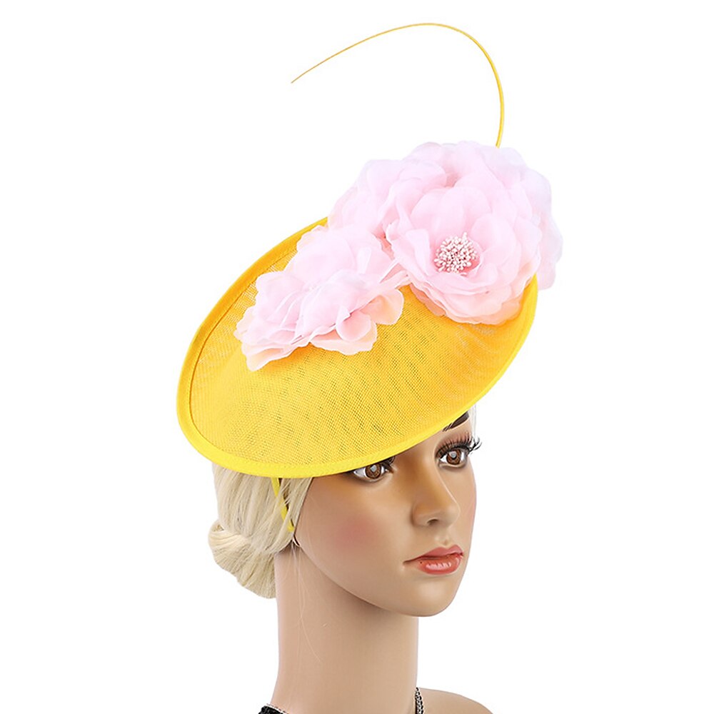 Kopfschmuck Tüll Fedora-Hut Pferderennen Vintage Niedlich Mit Blumig Kopfschmuck Kopfbedeckung Lightinthebox