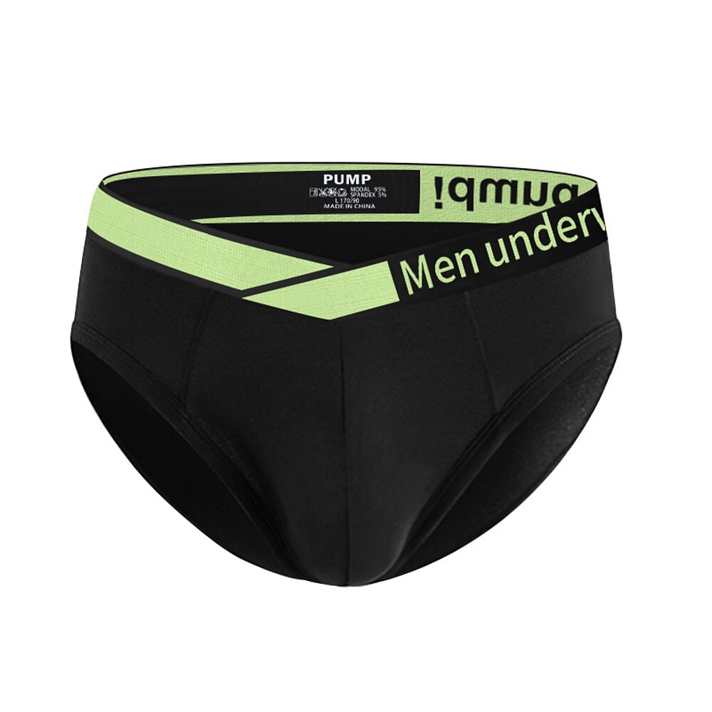 Herren 1 Stück Basic Slips Slip Patchwork Polyester Atmungsaktiv Weich Bequem Farbblock Buchstabe Mittlere Hüfthöhe Schwarz Weiß Lightinthebox