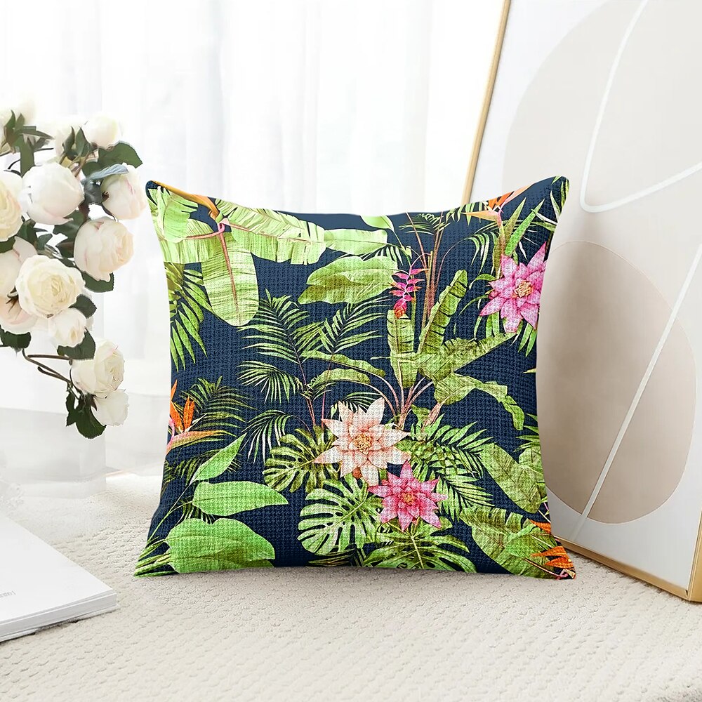 Tropische Floral Dekorative Kissenbezüge 1 Stück Weicher quadratischer Sofakissenbezug Kissenbezug für Schlafzimmer Wohnzimmer Sofa Stuhl Lightinthebox