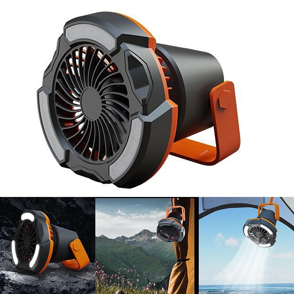 1 Stück Outdoor-Campingleuchte, Lüfterlicht, geräuscharm, lange Akkulaufzeit, USB-Schnittstelle, zwei Modi zum Aufhängen und Stehen Lightinthebox