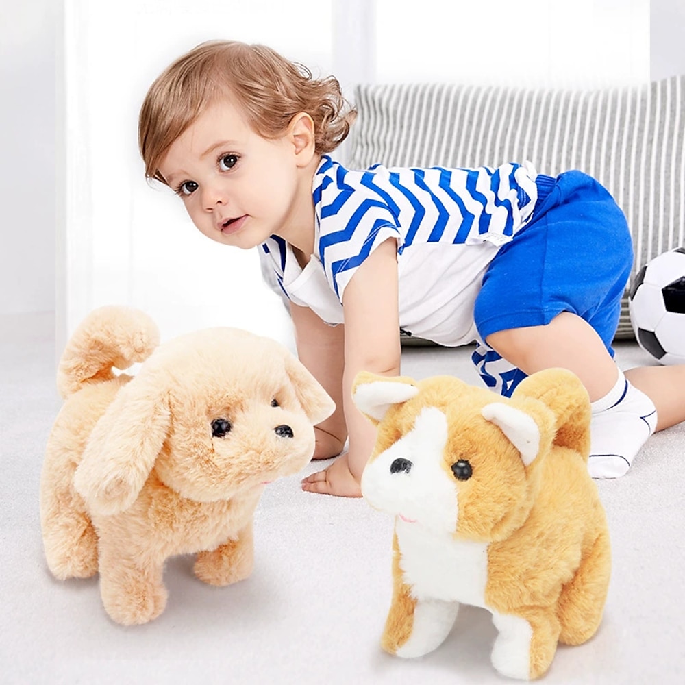 Plüschhund Stofftier interaktiver Hunderoboter Roboterhund bellt Touch-Steuerung elektronisches Haustier Roboterwelpenspielzeug animierter Hund für Mädchen Baby Kind Lightinthebox