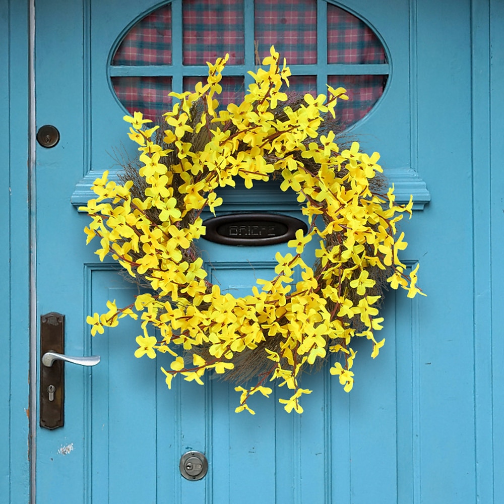 frühling kranz gelb blumen tür Fensterdekoration zum Aufhängen - künstliche Blumengirlande für die saisonale Inneneinrichtung Lightinthebox