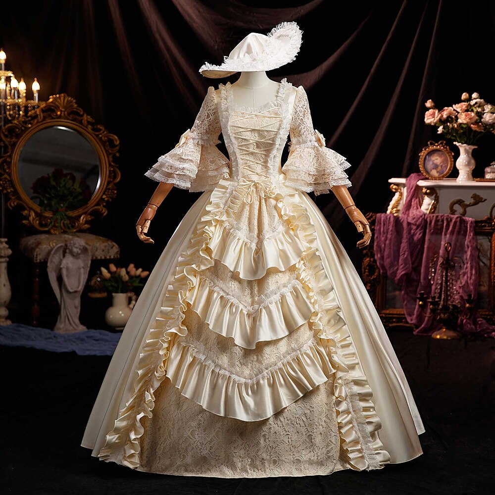 Rokoko-Ballkleid für Damen aus dem 18. Jahrhundert, Prinzessin Maria Antonietta, Rokoko, viktorianisches Renaissance-Urlaubskleid Lightinthebox