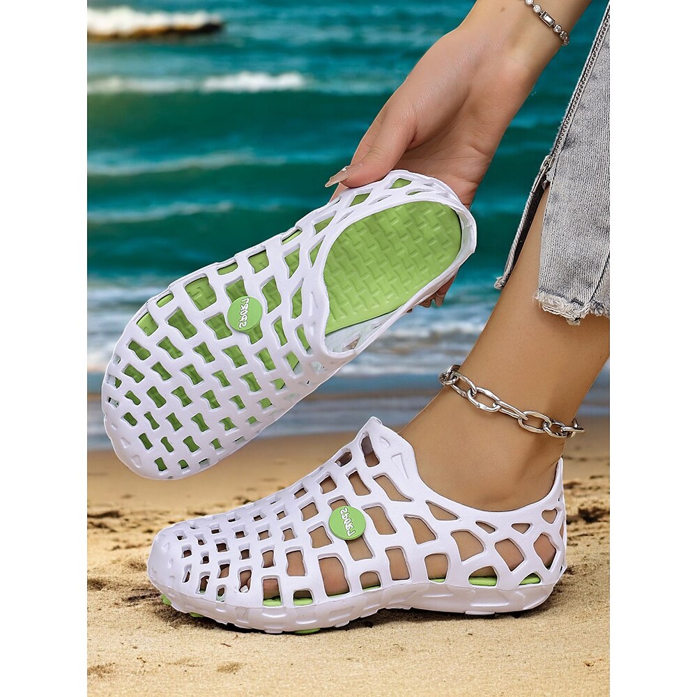 Atmungsaktive, ausgehöhlte Strandschuhe für Damen - leichte Slip-On-Wasserschuhe für Strand- und Outdoor-Aktivitäten Lightinthebox
