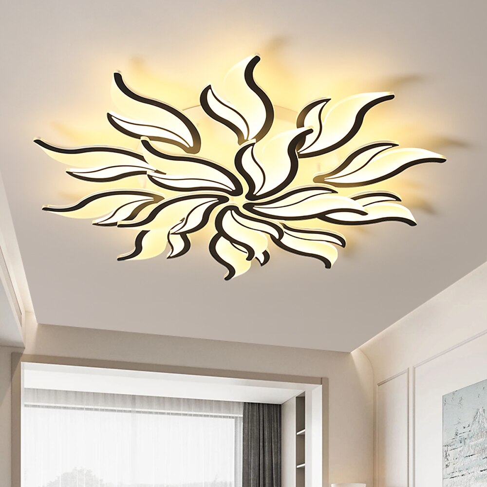 3-flammig 5-flammig 60/68/78/90/100 cm Dimmbar Cluster-Design Deckenleuchten Metall Acryl Geschichtet Künsterlischer Stil Moderner Stil Lackierte Oberflächen Schwarz LED Modern 110-120V 220-240V Lightinthebox