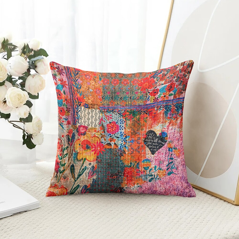 Schöne Blumen Dekorative Kissenbezüge 1 Stück Weicher quadratischer Sofakissenbezug Kissenbezug für Schlafzimmer Wohnzimmer Sofa Stuhl Lightinthebox
