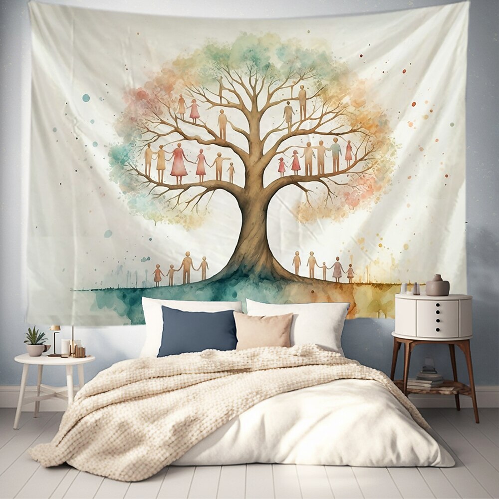 Baum des Lebens hängender Wandteppich Wandkunst große Wandteppich Wandmalerei Dekorfoto Hintergrunddecke Vorhang für Zuhause Schlafzimmer Wohnzimmer Dekoration Lightinthebox