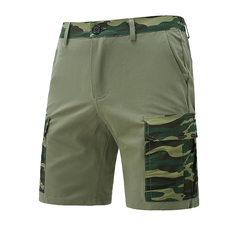 Herren Cargo-Shorts Camping-Shorts Shorts mit Camouflage-Muster Wander-Shorts Elastischer Bund Mehrere Taschen Gerader Schnitt Einfach Tarnung Feuchtigkeitsableitend tragbar Knielang Outdoor Lässig Lightinthebox