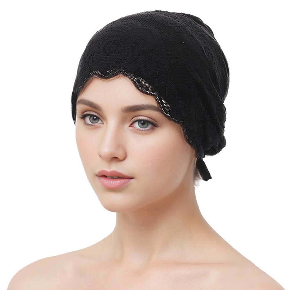 Kopfbedeckung Polyester / Baumwollmischung Schlapphut Turbane Hochzeit Lässig Mit Spitze Blume Kopfschmuck Kopfbedeckung Lightinthebox