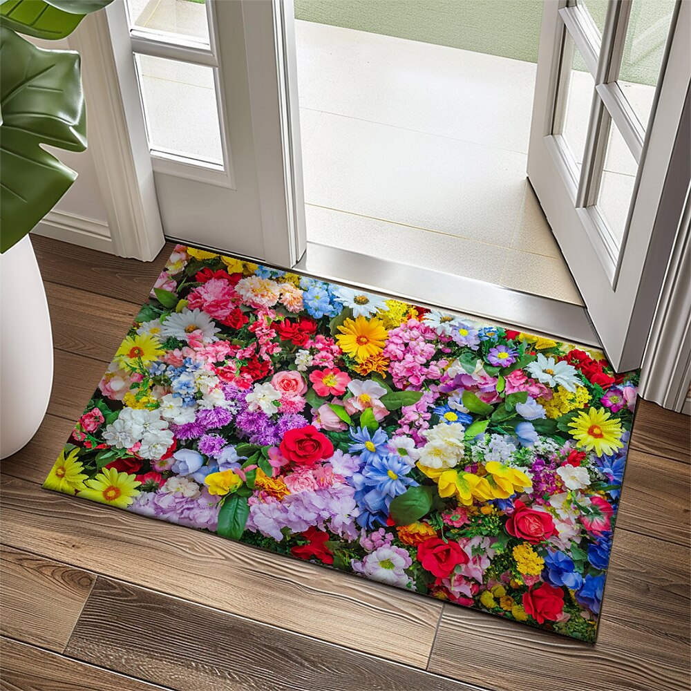 Florale Fußmatte Küchenteppich Bodenmatte Rutschfeste Teppich Ölfester Teppich Indoor Outdoor Matte Schlafzimmerdekoration Badezimmermatte Eingangsteppich Frühling Sommer Lightinthebox