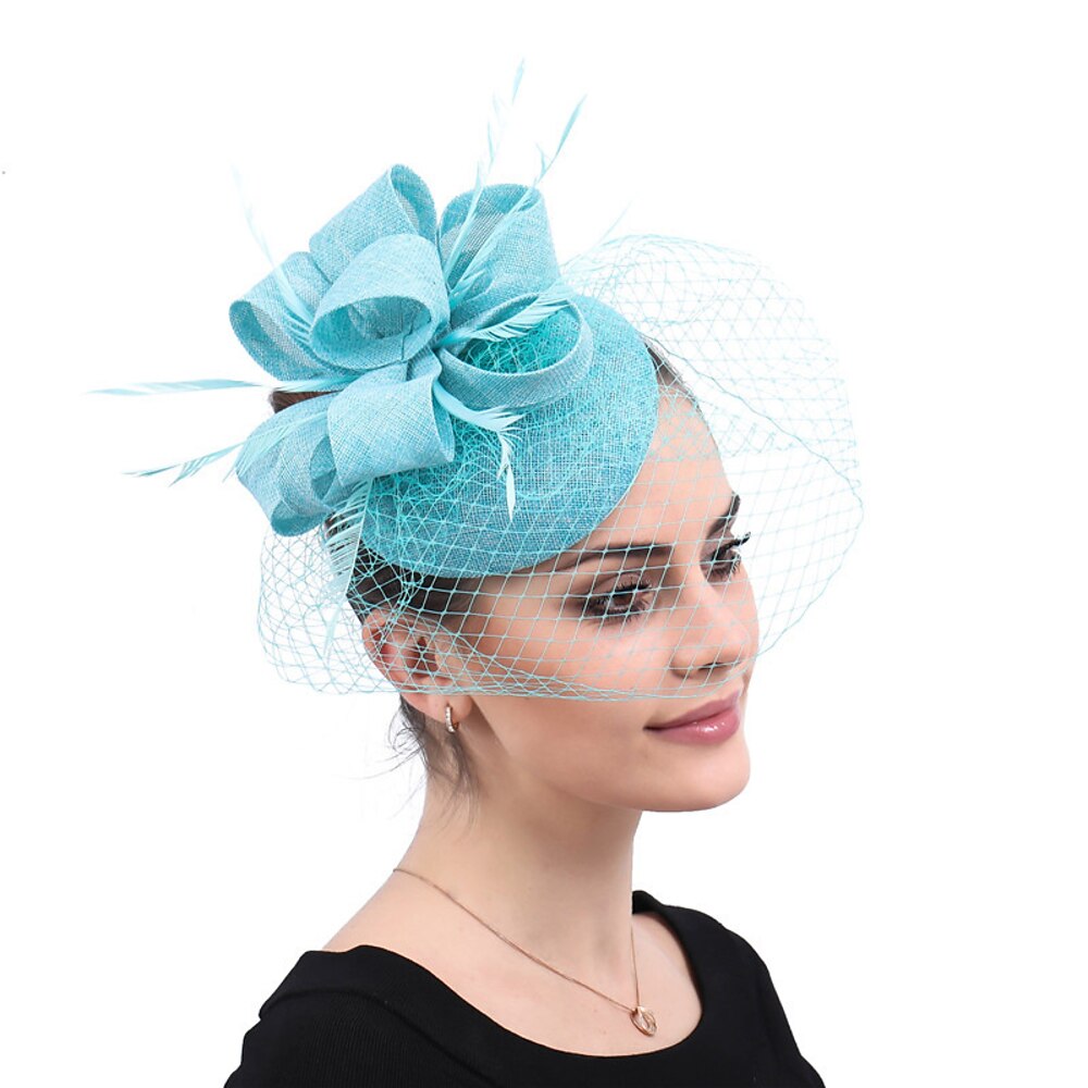 Kopfstück Federn Sinamay Hochzeit Abendgesellschaft Elegant Hochzeit Mit Feder Kopfschmuck Kopfbedeckung Lightinthebox