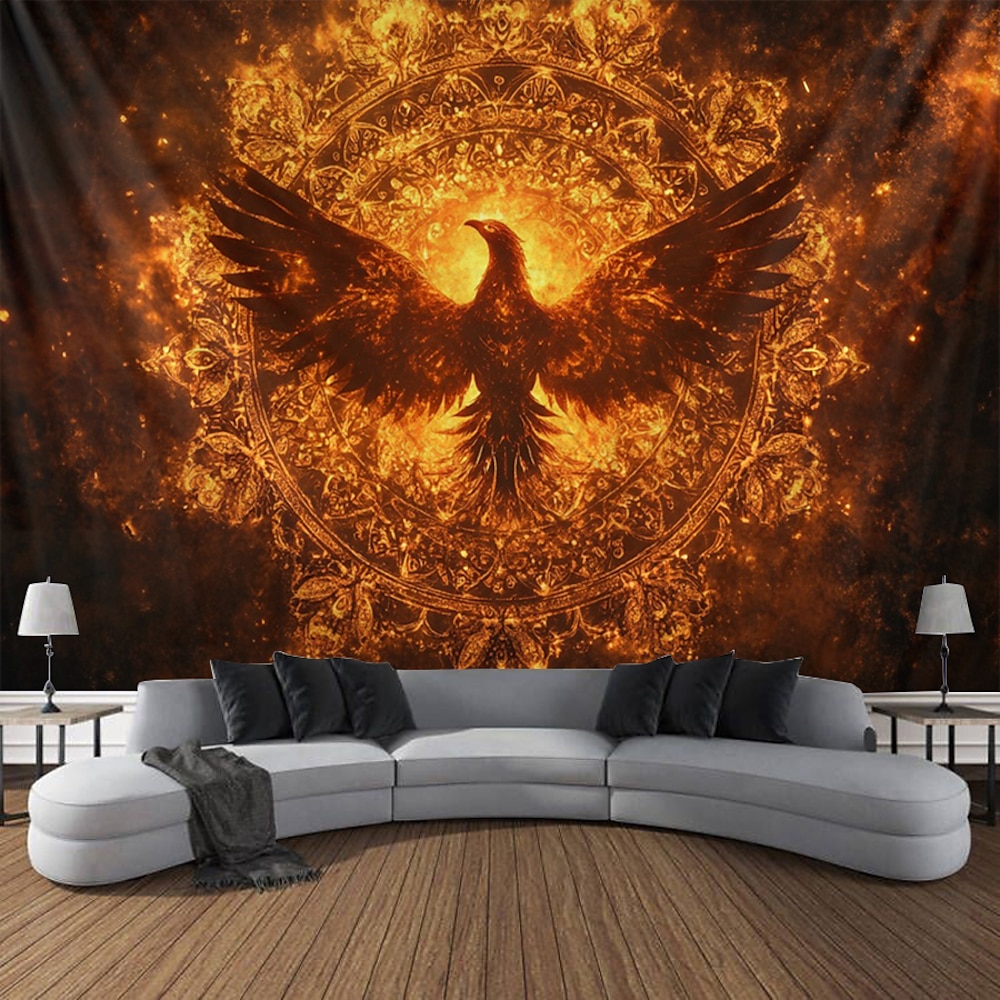 Phenix Fantasie Wandteppich Wandkunst Großer Wandteppich Mural Dekor Fotografischer Hintergrund Decke Vorhang Heim Schlafzimmer Wohnzimmer Dekoration Lightinthebox