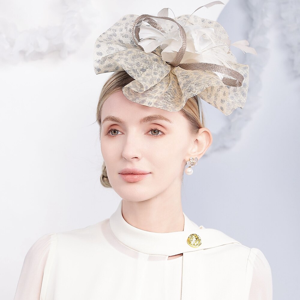 Hüte Sinamay Untertasse Hut Zylinder Sinamay Hut Hochzeit Cocktail elegante Hochzeit mit Feder Spleißen Kopfbedeckung Kopfbedeckung Lightinthebox