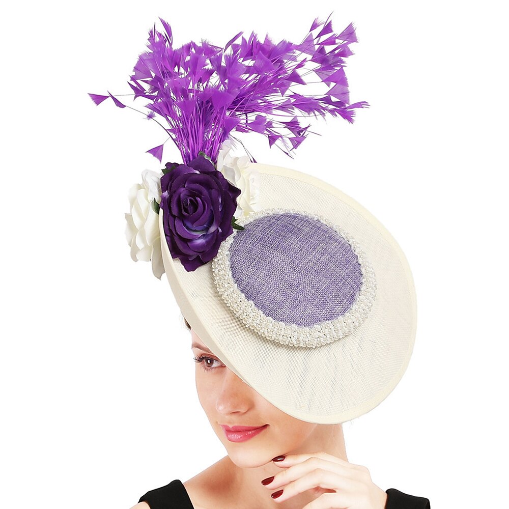 Kopfschmuck Tüll Stoff Fedora-Hut Pferderennen Vintage Niedlich Mit Feder Kopfschmuck Kopfbedeckung Lightinthebox