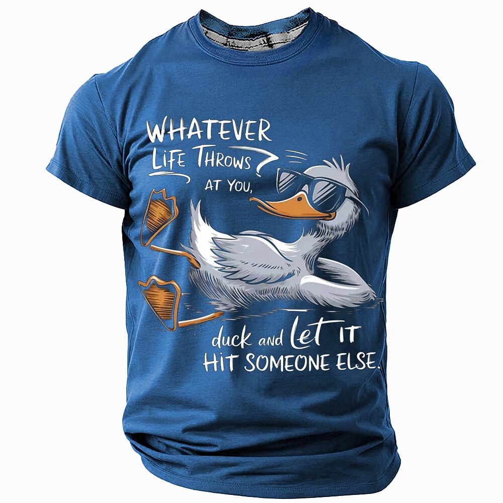Herren Ente Lustiger Slang T Shirt Kurzarm T-Shirt 3D-Druck Rundhalsausschnitt Hemd Mode Täglich Straße Täglich Schwarz Rote Blau Sommer Frühling Bekleidung S M L XL XXL XXXL Lightinthebox