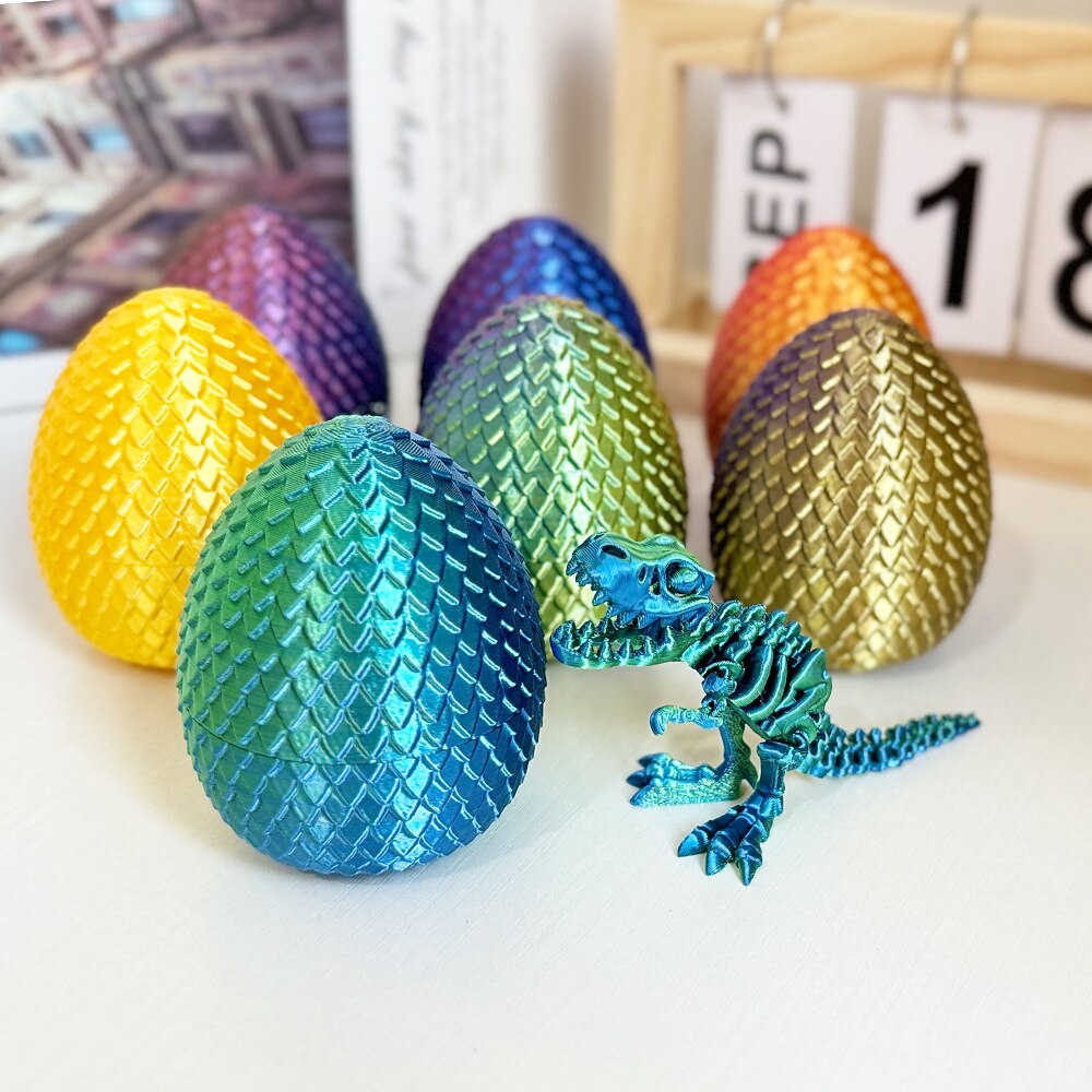 3D-gedrucktes Drachenei aus Ostern, Überraschungs-Fidget-Spielzeug aus mysteriösem Kristalldrachenei, Ostereier, bewegliche Kristalldracheneier mit Drachen darin Lightinthebox