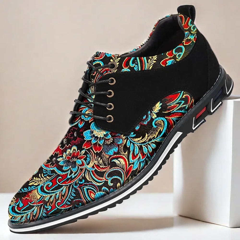 Herrenschuhe in Schwarz und Türkis aus Jacquard-Brokat, auffälliges Design, ideal für Partys und festliche Anlässe Lightinthebox