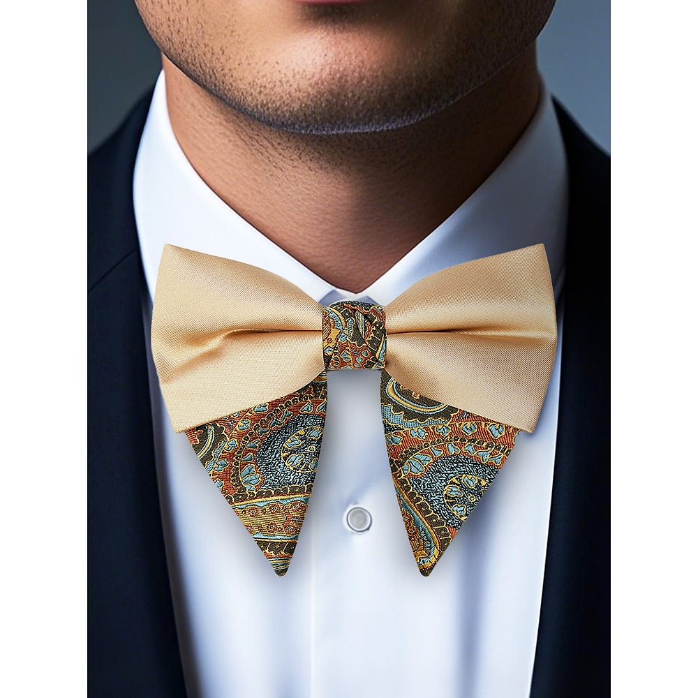 Herren-Fliege im Vintage-Stil mit doppelter Naht und Paisleymuster - klassische, verstellbare Smokingkrawatte aus Seide, formelles Hochzeits- und Party-Accessoire Lightinthebox
