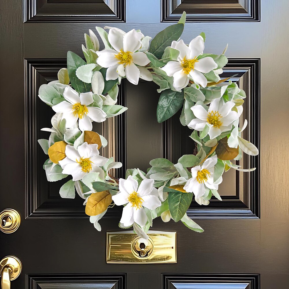 Bienentag-Zwerg-Geschenk-Dekoration, künstliche Magnolie mit toten Zweigen, Kranz, elegante Wohndekoration, Türbehang und Wandhalterung im Innenhof Lightinthebox
