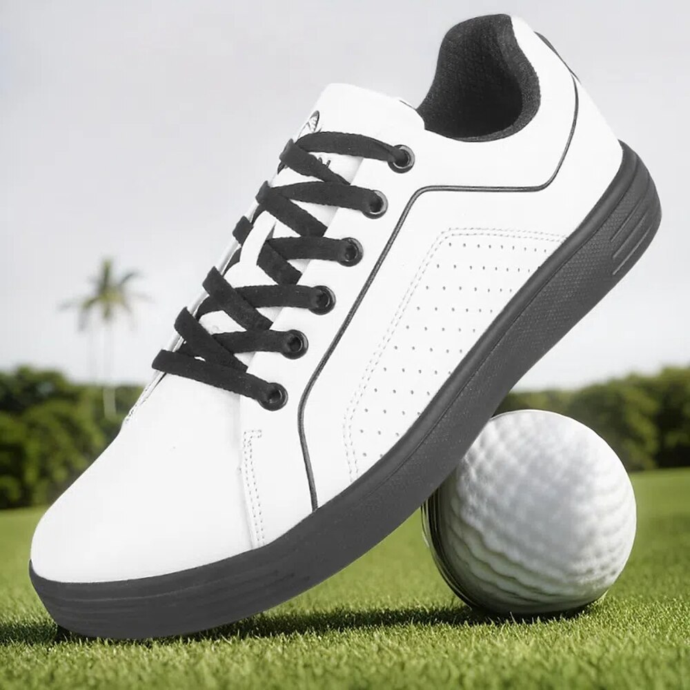 Performance-Golf-Sneakers für Herren in Weiß und Schwarz, strapazierfähige Mikrofaserkonstruktion, ideal für Golfer im Alltag Lightinthebox