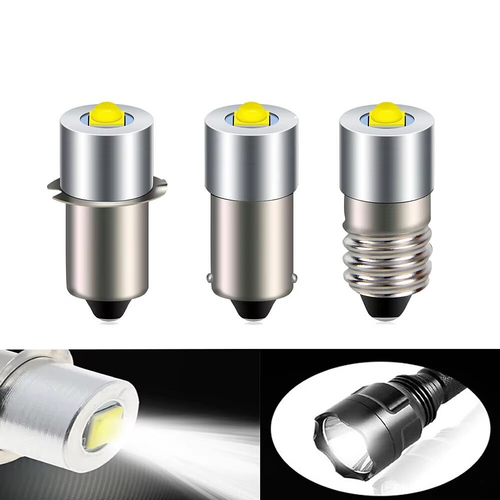 6 Stück Taschenlampen-LED-Lampen, Lichtquelle, P13.5s, BA9s, E10, LED-Lampe, 3 W, Plug-in-Licht, hohe Helligkeit, kleine Glühbirne, 3 V, 6 V, 12 V, 24 V, 1 LED-Perle, 3535, warmweiß Lightinthebox