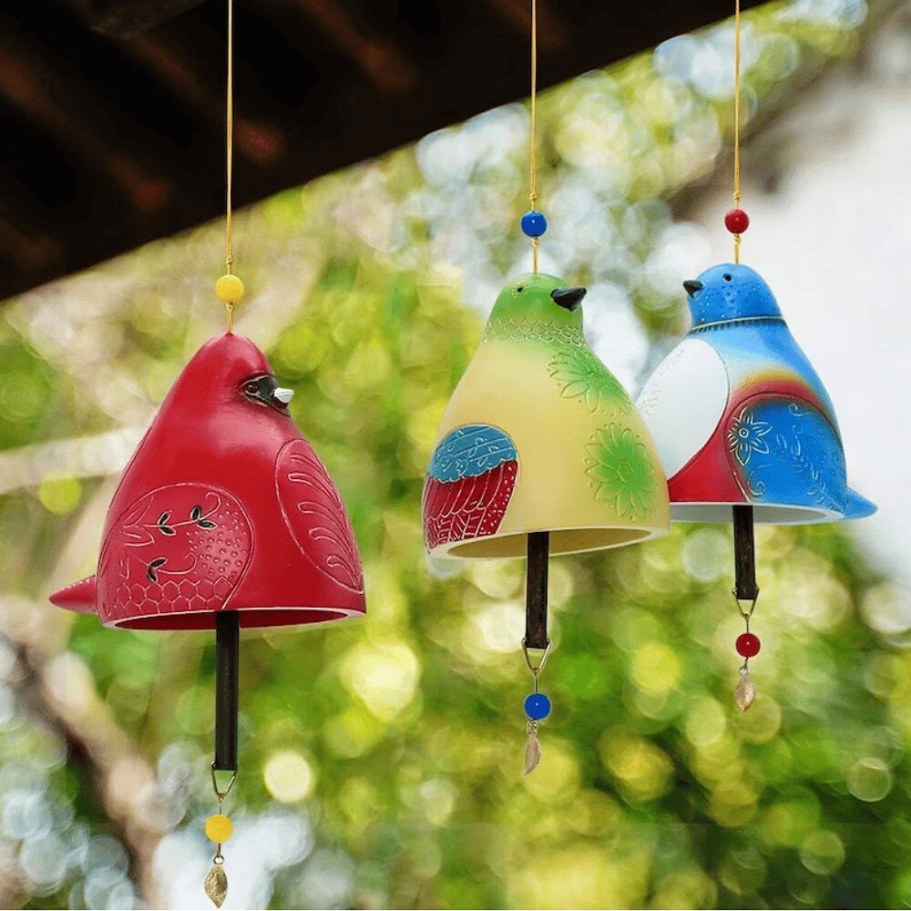 Vogelgesangsglocke, Windspiel aus Kunstharz für den Außenbereich, Garten Hängende Terrassendekoration, Zuhause Gartendekoration Lightinthebox