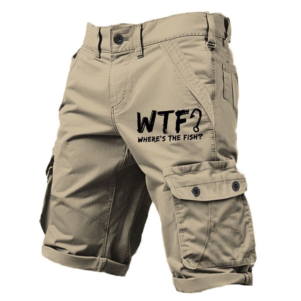 Herren Mit Buchstaben bedruckt Lustiger Slang Cargo-Shorts Arbeitsshorts Mittlere Taille Klassisch Lässig Outdoor Campen und Wandern Mehrere Taschen Designer Bekleidung Lightinthebox