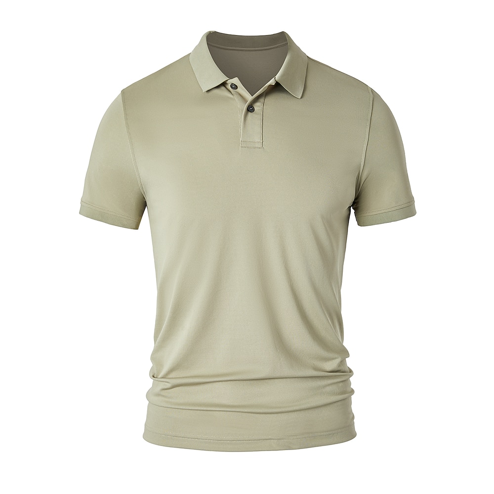 Herren Polo Polo Pullover Formal Arbeit Umlegekragen Kurzarm Feste Farbe Button-Down Frühling Wein Dunkelgrau Schwarz Weiß Hellgrün Khaki Polo Lightinthebox