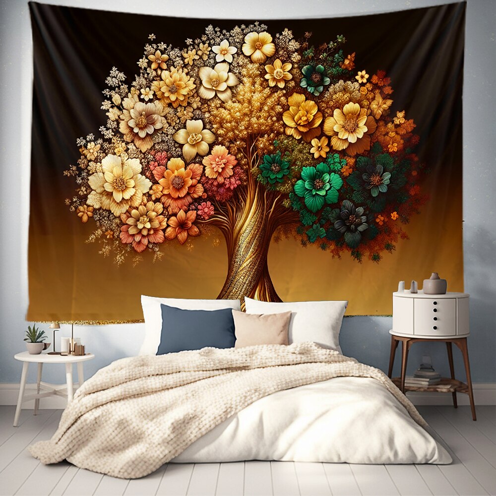 Baum des Lebens Wandteppich große Wandkunst Wandteppich Wanddekoration Fotohintergrund Decke Vorhang Wohnraum Schlafzimmer Einrichtung Lightinthebox