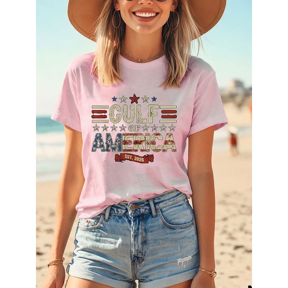 Muttertag Damen T Shirt Grafik Buchstabe Stilvoll Lässig Kurzarm Rundhals Normale Oberteile Täglich Wochenende Druck Rosa Blau Beige Sommer Frühling Lightinthebox