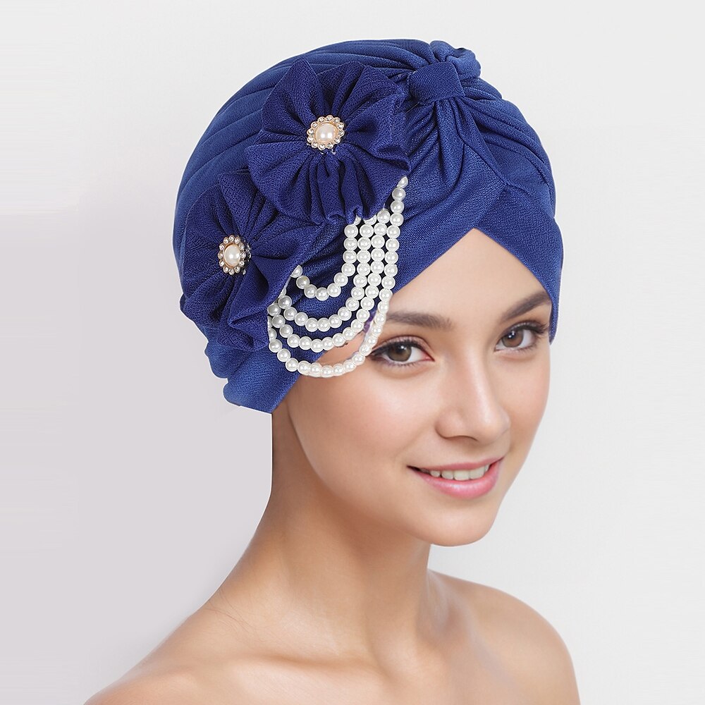 Kopfbedeckung Polyester / Baumwollmischung Schlapphut Turbane Hochzeit Abendgesellschaft Retro Mit Perle Perlenstickerei Kopfschmuck Kopfbedeckung Lightinthebox